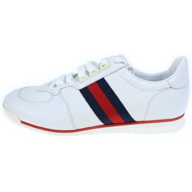 Gucci Micro Guccissima Side Line Low-Top Sneakers Leather White in White Leather from The Reluxe