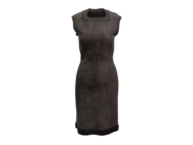 Dark Green Alaia Sleeveless Knit Dress Size FR 40 in Green from Designer Revival