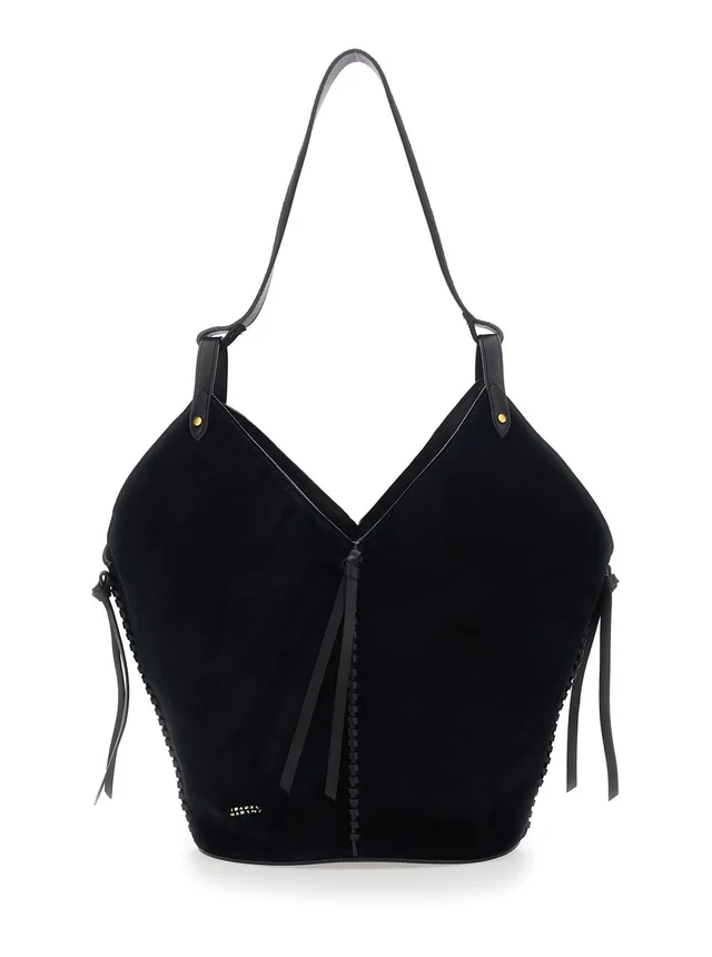 Isabel marant Shoulder Bag 'Tampa' with Single Strap and Suede Knot Detail for Women in Black 100% Calf, photo 2 of 12 from Gaudenzi Boutique
