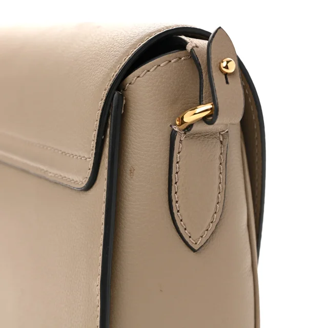 Versace Grained Calfskin La Medusa Flap Shoulder Bag Taupe in Taupe Caviar leather from FASHIONPHILE, photo 11 of 13