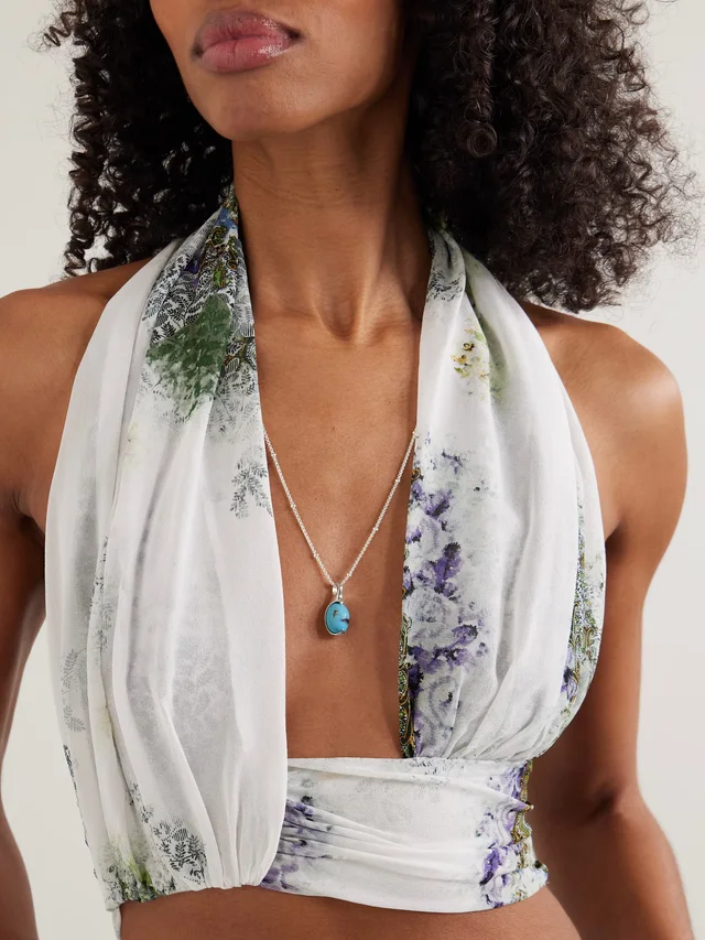 LOREN STEWART Orb sterling silver and turquoise necklace in Blue, photo 2 of 2 from NET-A-PORTER (Canada)