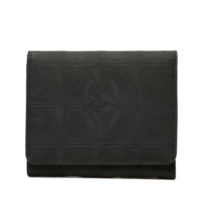 Black Chanel New Travel Line Nylon Small Wallet in Black Nylon from Designer Revival