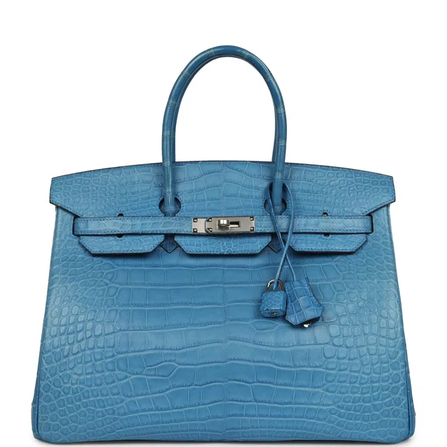 Hermès Birkin 35 Mykonos Matte Alligator Palladium Hardware in Crocodile from Madison Avenue Couture