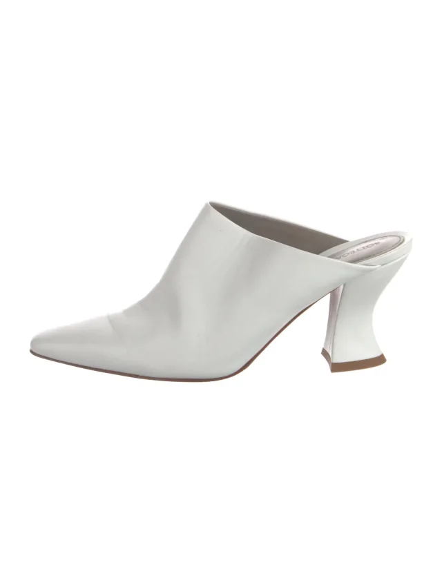 Bottega Veneta Leather Mules in white Leather from The RealReal