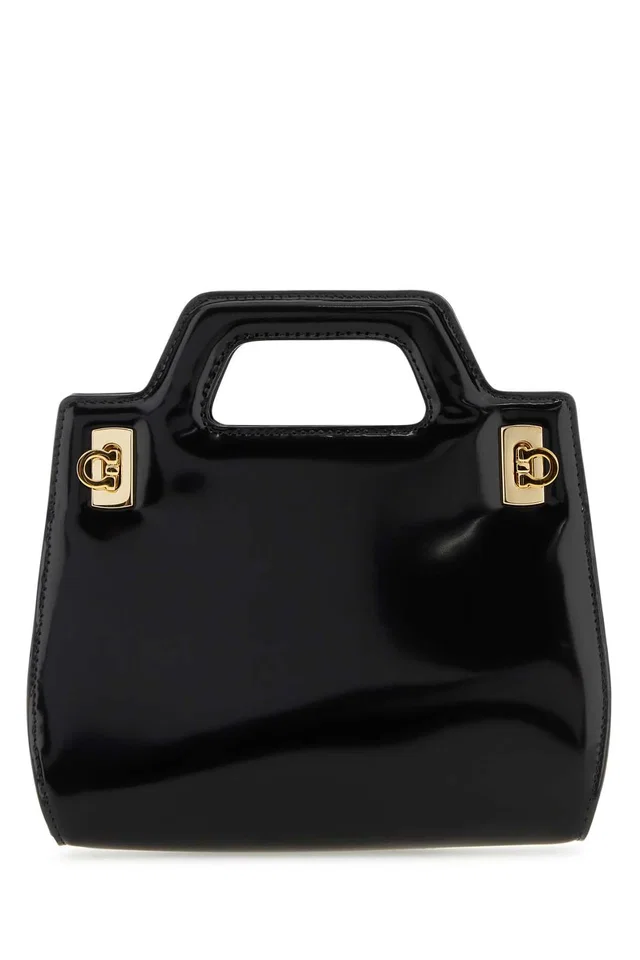 Ferragamo Mini Bag — Black in Black Calfskin from HEWI