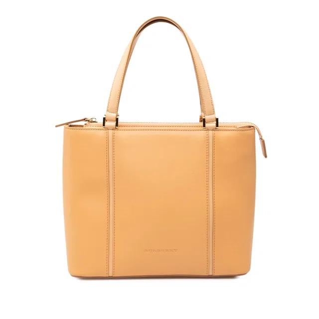 Brown Burberry Leather Tote in Brown Leather from Designer Revival