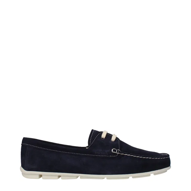 Prada Blue Leather Slip-On Loafers in Blue Leather from HEWI