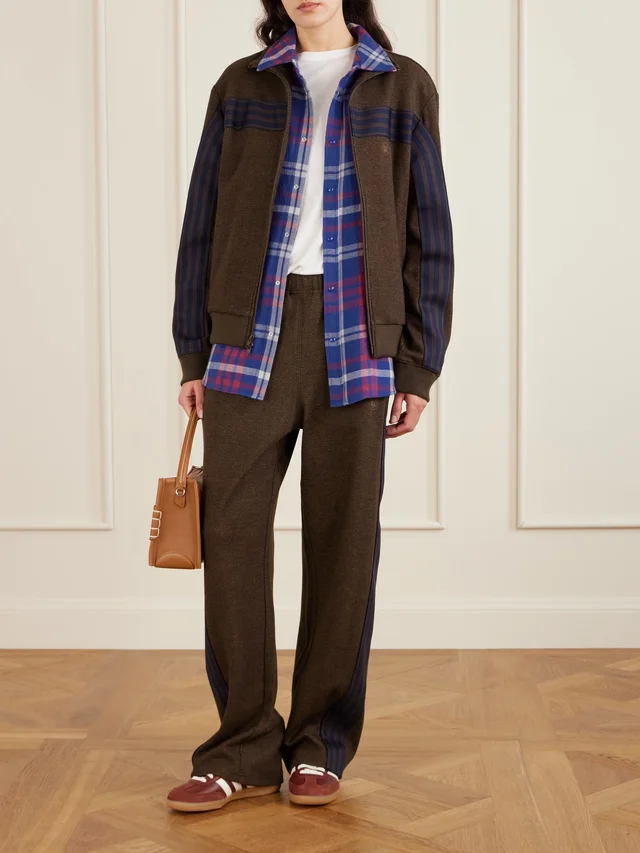 AIMÉ LEON DORE Striped herringbone wool and cotton-blend track jacket in Brown, photo 2 of 2 from NET-A-PORTER (Canada)