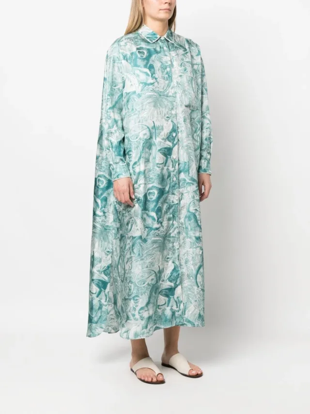 F.r.s . Printed Silk Shirt Dress, photo 2 of 5 from Balardi