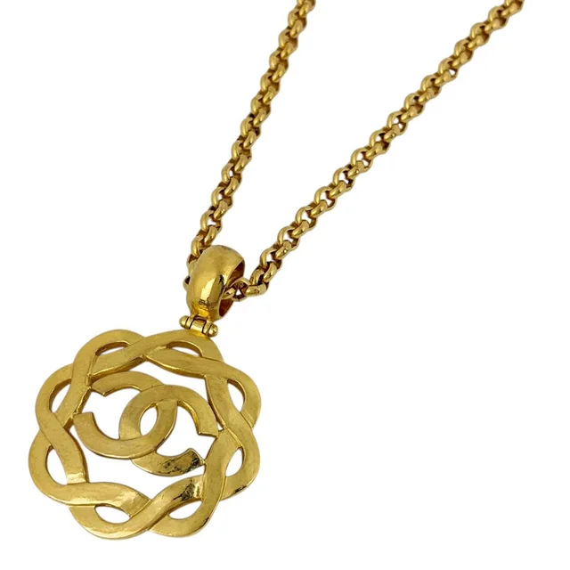 Chanel Necklace CC Logo Gold Plated in Gold from The Reluxe