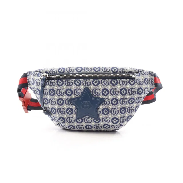 Gucci Waist Bag Children GG Logo Kids Blue Canvas Leather Star in Blue Canvas from The Reluxe