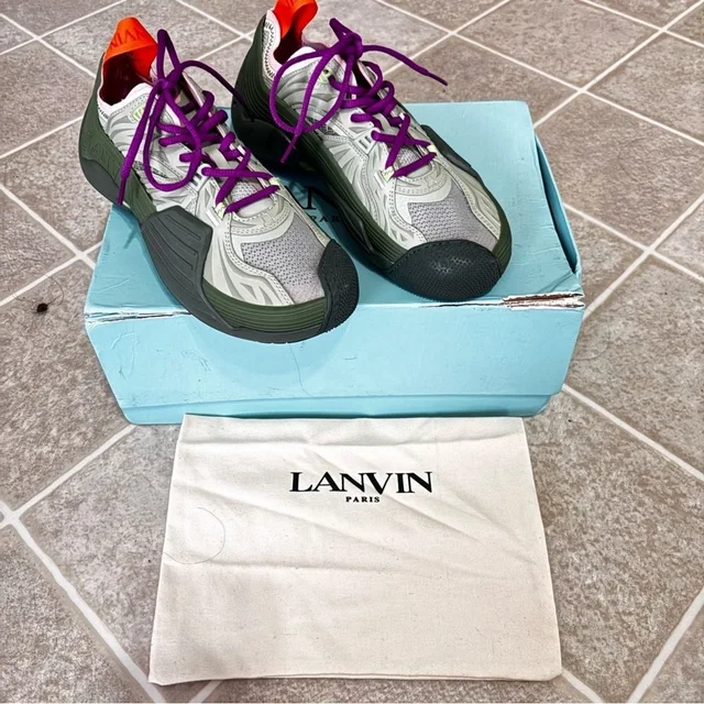 Lanvin Olive And Gray Sneakers in gray|green from Poshmark