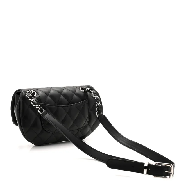 Chanel Quilted CC Uniform Flap Belt Bag Black in Black Calfskin from FASHIONPHILE, photo 3 of 10