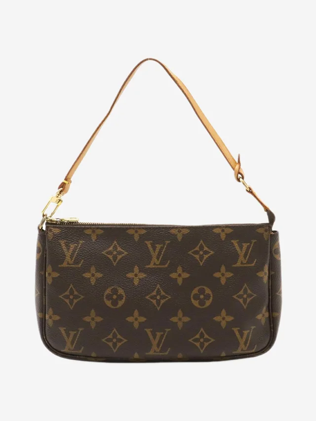 Louis Vuitton Brown vintage 2000 Monogram Pochette bag in Brown Coated canvas from Sign of the Times