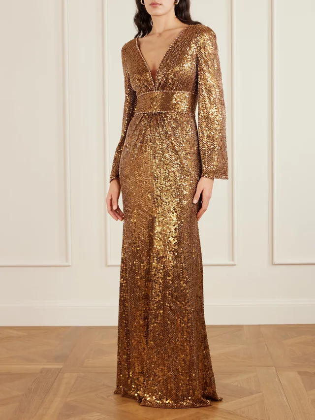 JENNY PACKHAM June embellished sequined mesh gown in Metallic, photo 2 of 2 from NET-A-PORTER (Canada)