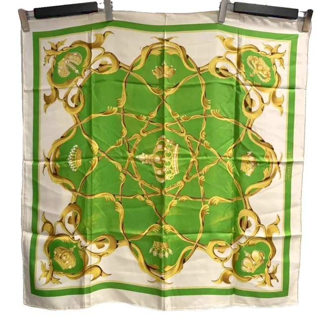 Hermès Carre 90 Scarf Crown Green in Green from The Reluxe