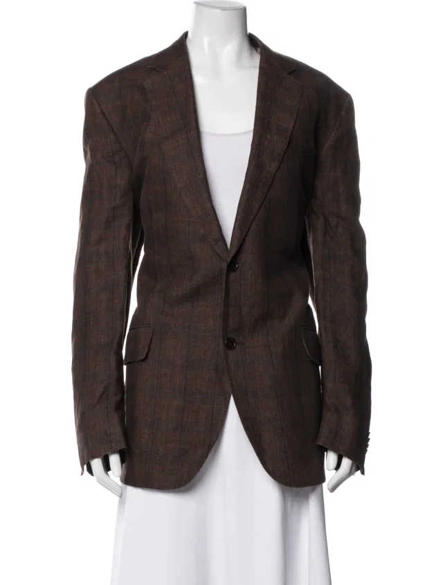 Etro Linen Blazer in brown|red from The RealReal
