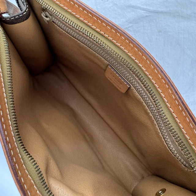 Celine Vintage Triomphe Macadam Toiletry Pouch 27 in coated canvas, Leather, Metal from Reowned, photo 8 of 8
