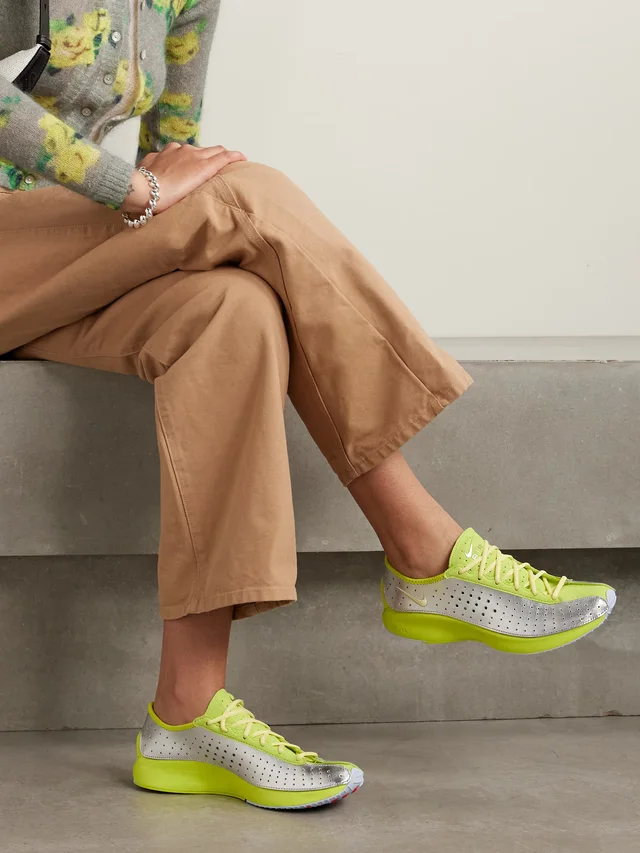 NIKE Air Superfly suede and perforated metallic leather sneakers, photo 2 of 2 from NET-A-PORTER (Canada)