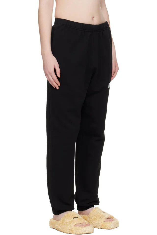 MM6 Maison Margiela Black Unbrushed Cotton Sweatpants, photo 2 of 4 from SSENSE