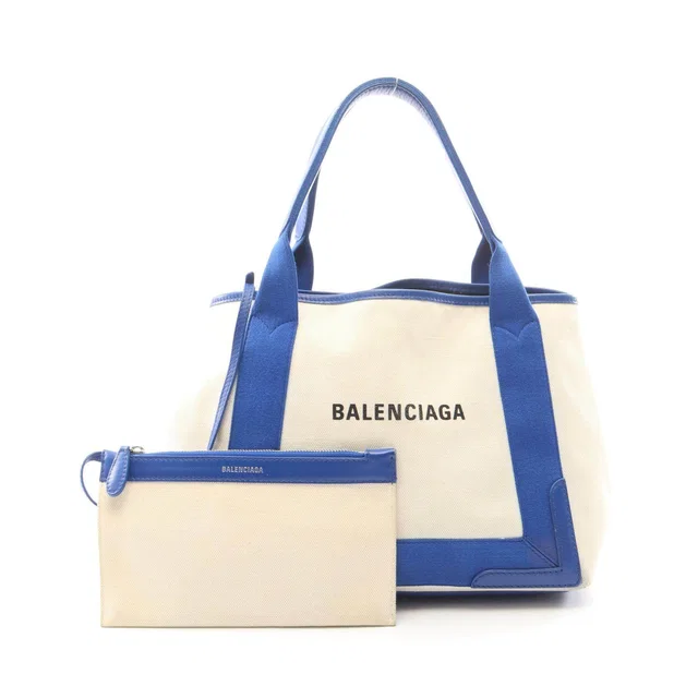 Balenciaga NAVY CABAS S Tote Bag in Navy Canvas from LuxUness