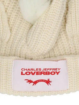 Charles Jeffrey LOVERBOY Beanie with pom-pom in 80% Lambswool, 20% Nylon, photo 2 of 4 from LUISAVIAROMA
