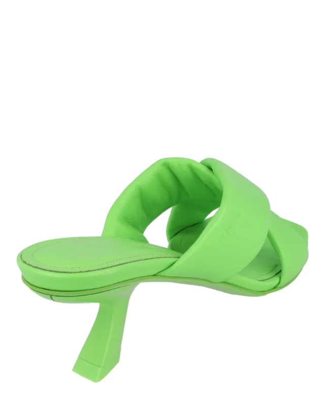 Salvatore Ferragamo Aldura Heel Sandals in green, photo 3 of 6 from ShopSimon