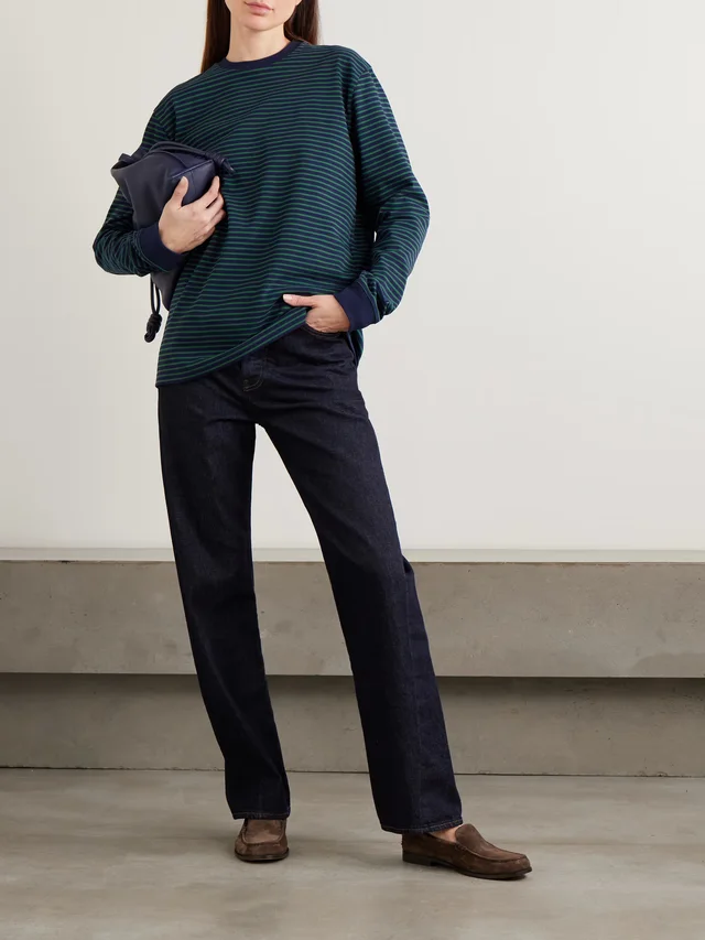 TIBI Striped cotton-jersey T-shirt in Green, photo 2 of 2 from NET-A-PORTER (Canada)