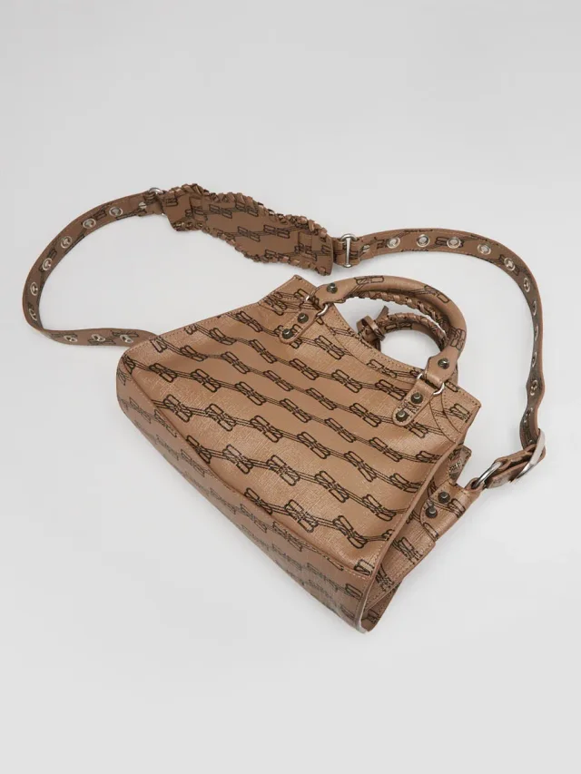 Balenciaga Brown/Black BB Monogram Coated Canvas Cagole XS Crossbody Bag in Black Coated canvas from Yoogis, photo 4 of 15