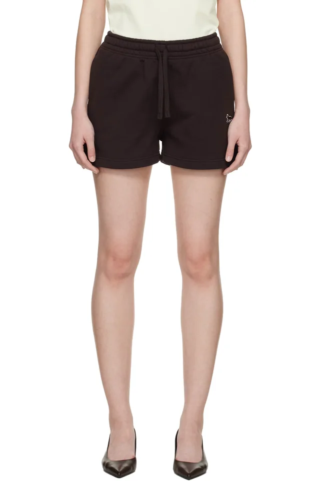 Maison Kitsuné Brown Baby Fox Regular Jog Shorts, image 1 of 1 from SSENSE