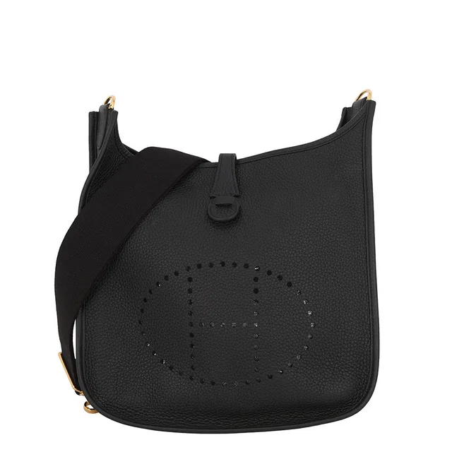Hermès Evelyne 3 Black Taurillon Clemence Size PM in Black Clemence leather from GALLERY RARE