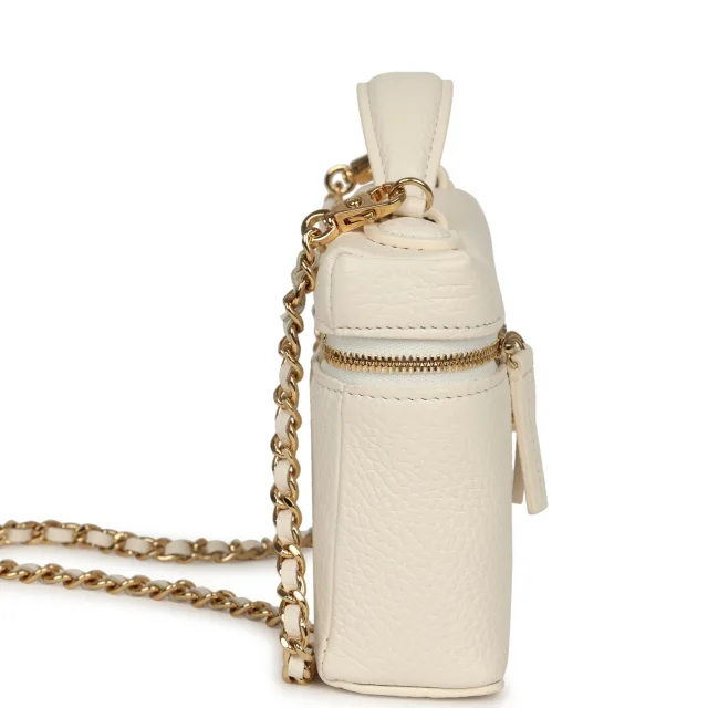 Chanel "Supple" Top Handle Long Vanity Case in White Grained Calfskin from Madison Avenue Couture, photo 3 of 10