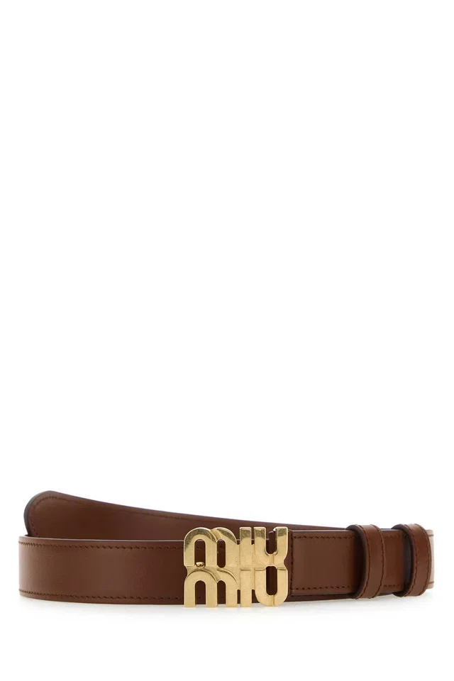 Miu Miu Belt — Brown Vitello in Brown Leather from HEWI