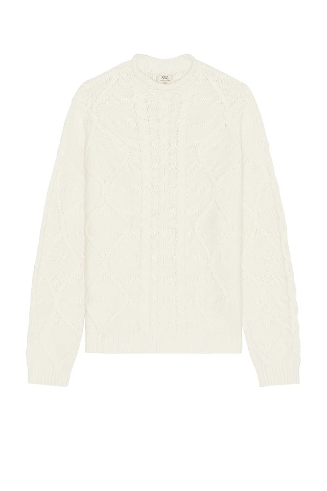 SRG Amberlyn Roll Neck Cable Sweater in Ivory, photo 5 of 6 from REVOLVE (Canada)