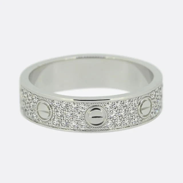 Cartier Paved Diamond Small LOVE Ring Size M (53) from The Vintage Jeweller
