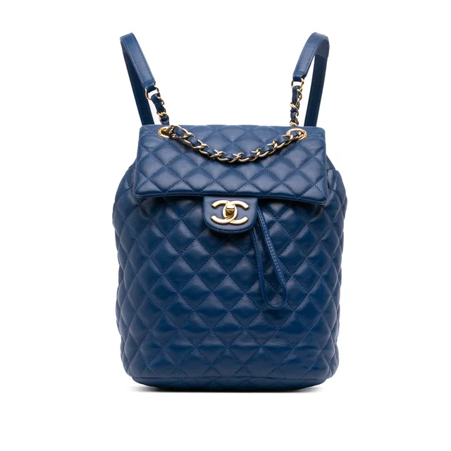 Blue Chanel Small Lambskin Urban Spirit Backpack in Blue Lambskin from Designer Revival