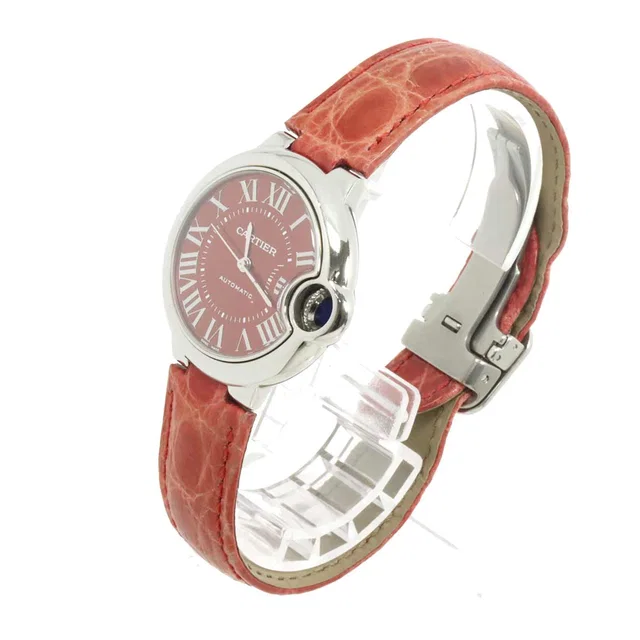 Cartier Ballon Bleu 33mm WSBB0022 Women's Watch, Red, Automatic in Red Crocodile from Luxury Promise