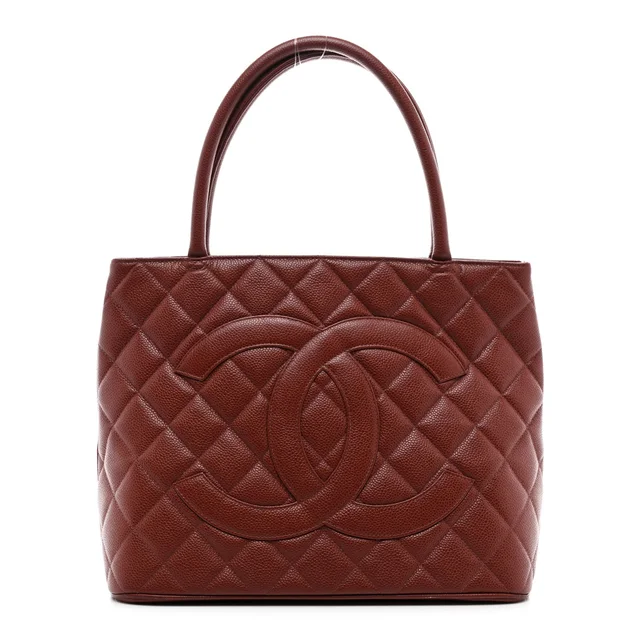 Chanel Medallion Tote Caviar Leather Bag - Red in Red Caviar leather from H&T