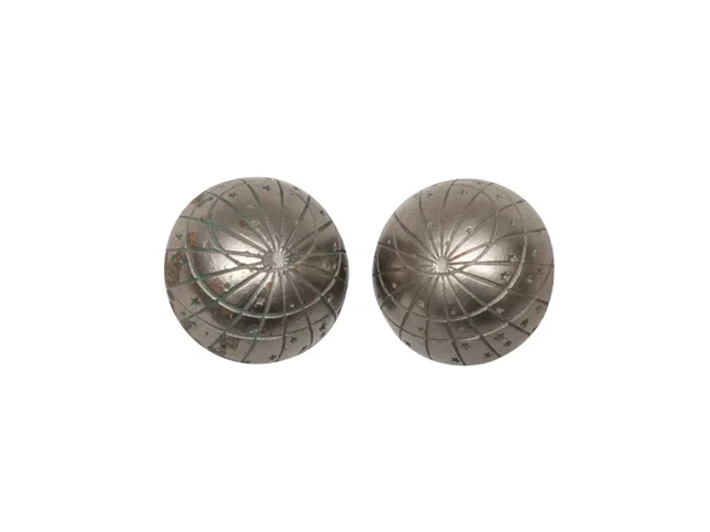 Vintage Silver-Tone Hermes Zodiac Globe Clip-On Earrings in Silver from Designer Revival