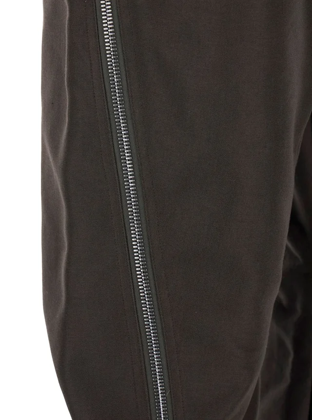 Rick owens Bolan Banana Pants with Zip Details in Brown Stretch Cotton for Men in Brown 62% Cotton 38% Nylon, photo 6 of 6 from Gaudenzi Boutique