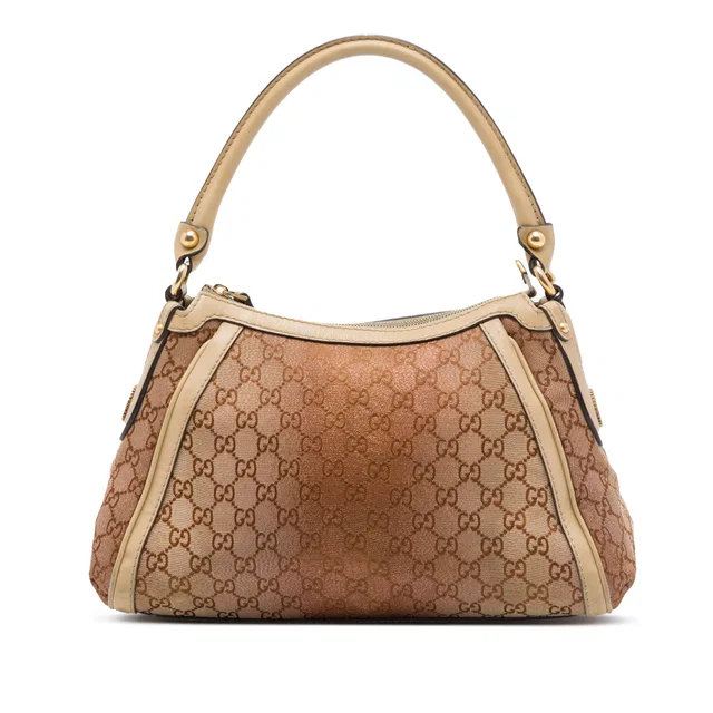 Brown Gucci GG Canvas Lurex Scarlett Handbag in Brown Canvas from Designer Revival