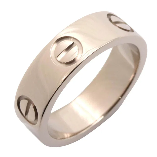 Cartier Love Au750 White Gold Ring Size 8 in White from LuxUness