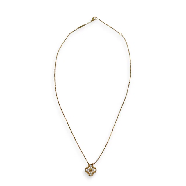 Van Cleef & Arpels Vintage Alhambra Pendant, Diamond Necklace from LuxLexicon