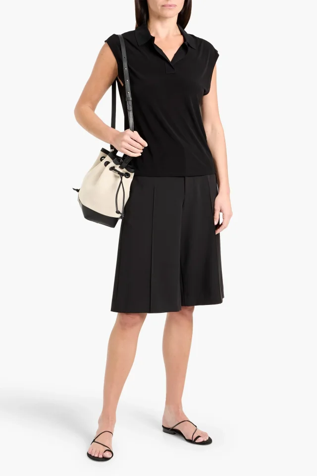Vince Stretch-Jersey Polo Top in Black, photo 2 of 4 from THE OUTNET