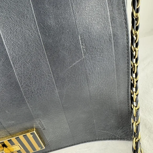 Fendi Pequin Large Claudia Shoulder Bag in Calfskin leather, Metal from Reowned, photo 7 of 17