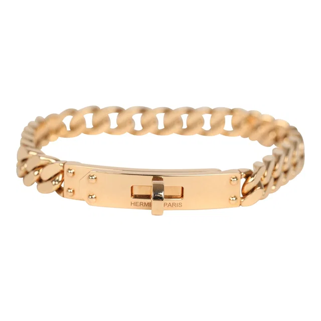Hermès Kelly Gourmette Bracelet XS 18K Rose Gold in Pink from Madison Avenue Couture