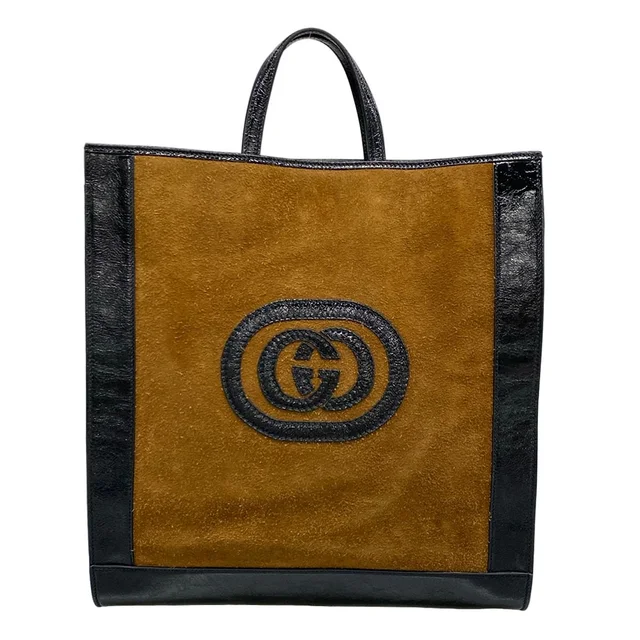 Gucci Tote Bag Ophidia Large Dark Brown Black Leather in Black Leather from The Reluxe