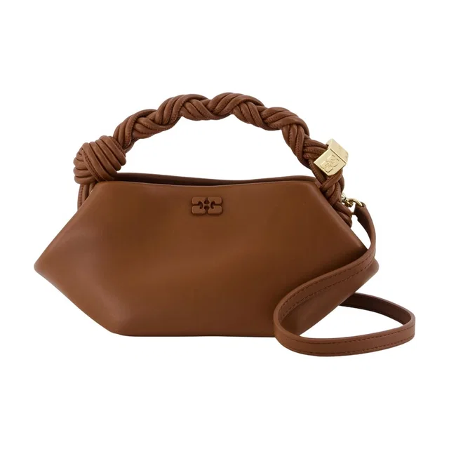 GANNI Shoulder Bag — Brown Synthetic in Brown Leather from HEWI