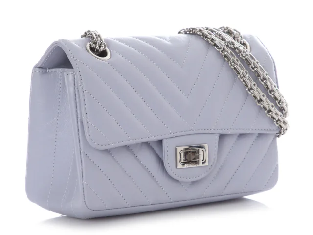 Chanel Mini Lilac Chevron-Quilted Aged Calfskin Reissue in Purple Calfskin from Ann's Fabulous Finds, photo 6 of 10