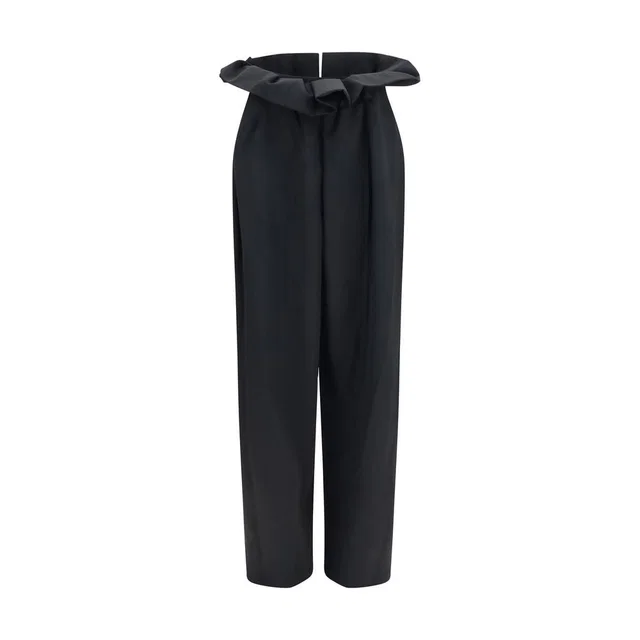 Khaite Black Wool Oves Aries Casual Pants in Black Wool from HEWI